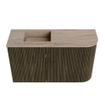 Mondiaz JOYA-DLUX 71.6cm meuble de toilette - arrondi droit couleur Shadow - Vasque FAYE position Gauche Sans trou de robinet couleur Saba. SW1425134