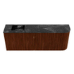 Mondiaz JOYA-DLUX 111.6cm toiletmeubel - ronding rechts kleur Ruby - Wastafel FAYE positie Links 1 kraangat kleur Lava. SW1423643