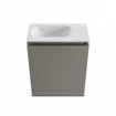 MONDIAZ TURE-DLUX Meuble toilette - 40cm - Smoke - EDEN - vasque Opalo - position gauche - sans trou de robinet SW1104550