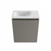 MONDIAZ TURE-DLUX Meuble WC 40 cm Smoke. Lavabo EDEN Opalo position gauche. Sans trou de robinet. SW1104550