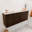 Mondiaz JOYA-DLUX 100cm toiletmeubel - kleur Walnut - Wastafel FAYE positie Links 1 kraangat kleur Ostra. SW1422644