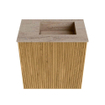 Mondiaz JOYA-DLUX 40cm toiletmeubel - kleur Oak - Wastafel FAYE positie Rechts Zonder kraangat kleur Saba. SW1424153