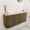 Mondiaz JOYA-DLUX 91.6cm toiletmeubel - ronding links kleur Dusk - Wastafel FAYE positie Rechts 1 kraangat kleur Ostra. SW1423409