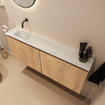 MONDIAZ TURE-DLUX Meuble toilette - 120cm - Washed Oak - EDEN - vasque Opalo - position gauche - sans trou de robinet SW1104636