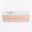 MONDIAZ VICA Ensemble meuble de salle de bains - 150cm - meuble bas rosee - 4 tiroirs - lavabo cloud gauche - 1 trou de robinet - version haute 60cm - talc SW1083344