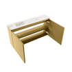 MONDIAZ TURE-DLUX Meuble toilette - 100cm - Oro - EDEN - vasque Frappe - position gauche - sans trou de robinet SW1102914