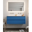 Mondiaz VICA ensemble de meuble de salle de bain - 120cm - meuble sous-vasque jeans - 2 tiroirs - lavabo cloud double - sans trou de robinet version XL 60cm de haut SW1090955