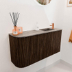 Mondiaz JOYA-DLUX 81.6cm toiletmeubel - ronding links kleur Walnut - Wastafel FAYE positie Rechts 1 kraangat kleur Oza. SW1424594