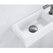 FortiFura Fuente Pack Lave-mains - 40x22x11.5cmcm - 1 trou de robinet - céramique - robinet gunmetal - Blanc SW1111468