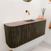 Mondiaz JOYA-DLUX 103.2cm toiletmeubel - ronding links en rechts kleur Shadow - Wastafel FAYE positie Midden Zonder kraangat kleur Arena. SW1424848