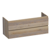 BRAUER Solution Wastafelonderkast - 120x46x50cm - 2 softclose greeploze lades - 1 sifonuitsparing - hout - Vintage oak SW393137