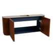 Mondiaz JOYA-DLUX Meuble de salle de bains 103.2cm - arrondis gauche et droite couleur Ruby - Vasque FAYE position Milieu 1 trou de robinet couleur Arena. SW1425318