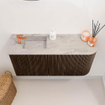 Mondiaz JOYA-DLUX 81.6cm toiletmeubel - ronding rechts kleur Walnut - Wastafel FAYE positie Links 1 kraangat kleur Glace. SW1422402