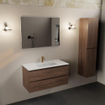 Mondiaz AIVY Ensemble de meuble - 100x45x50cm - 1 trou de robinet - 1 vasque Urban Solid surface - Centre - 2 tiroirs - sans miroir - Melamine Mocha SW892127