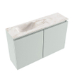 MONDIAZ TURE-DLUX Meuble de toilettes 80cm Greey. EDEN vasque Frappe position gauche. Sans trou de robinet. SW1102776
