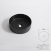 QeramiQ Arto vasque - 35x35x11.5cm - nervurée - ronde - céramique - noir mat SW1413961