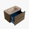 Mondiaz CIRO-DLUX Badkamermeubelset - 80x45x50cm - Solid surface wastafel Saba - 1 wasbak Midden - zonder kraangaten - 2 lades - Dusk SW1533317