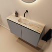 MONDIAZ TURE-DLUX Meuble toilette - 80cm - Smoke - EDEN - vasque Frappe - position centrale - sans trou de robinet SW1103017