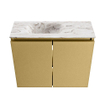 MONDIAZ TURE-DLUX Meuble toilette - 60cm - Oro - EDEN - vasque Glace - position gauche - sans trou de robinet SW1103428