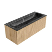 MONDIAZ KURVE-DLUX 120cm Meuble salle de bain - couleur Oak - 1 tiroir - vasque BIG LARGE centre - 2 trous de robinet - couleur Lava SW1137184