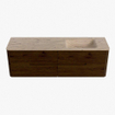 Mondiaz CIRO-DLUX Badkamermeubelset - 160x45x50cm - Solid surface wastafel Arena - 1 wasbak Rechts - 1 kraangat - 4 lades - Walnut SW1530434