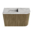 Mondiaz JOYA-DLUX Meuble de salle de bains 61,6cm - arrondi droit couleur Dusk - Vasque FAYE position Gauche 1 trou de robinet couleur Glace. SW1423166