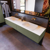 ENSEMBLE DE MEUBLE DE SALLE DE BAIN MONDIAZ ERIN - 200 cm - Armée - 2 tiroirs - 2 lavabos - 0 trous de robinet - Talc SW696661