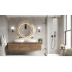 Adema Lonato Badkamerspiegel - rond - diameter 60cm - geïntegreerde LED verlichting - spiegelverwarming - infraroodbediening - mat zwart SW643228