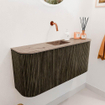 Mondiaz JOYA-DLUX 93.2cm toiletmeubel - ronding links en rechts kleur Shadow - Wastafel FAYE positie Midden Zonder kraangat kleur Arena. SW1424850
