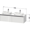 Duravit Ketho 2 meuble sous-lavabo avec plan de toilette inclus avec 2 tiroirs pour vasque à droite 160x55x45.9cm avec poignées anthracite graphite super mat SW772952
