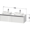 Duravit ketho meuble sous 2 lavabos avec plaque console et 2 tiroirs pour double lavabo 160x55x45.9cm avec poignées chêne anthracite noir mat SW772846