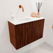 Mondiaz JOYA 60cm toiletmeubel - kleur Ruby - Wastafel FAYE positie Links Zonder kraangat kleur Talc. SW1421713