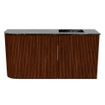 Mondiaz JOYA-DLUX Meuble de salle de bains - 81,6cm - arrondi gauche couleur Ruby - Vasque FAYE position Droite Sans trou de robinet couleur Lava SW1423648