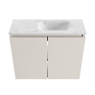 MONDIAZ TURE-DLUX Meuble toilette - 60cm - Linen - EDEN - vasque Opalo - position droite - sans trou de robinet SW1104376