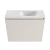 MONDIAZ TURE-DLUX meuble WC 60 cm Linen. EDEN lavabo Opalo position droite. Sans trou de robinet. SW1104376