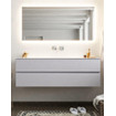 Mondiaz VICA ensemble de meuble de salle de bain - 150cm - meuble sous-vasque cale - 2 tiroirs - lavabo cloud milieu - sans trou de robinet - miroir LED - version XL 60cm haut SW1097803