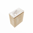 MONDIAZ TURE-DLUX Meuble de toilettes 40 cm Washed Oak. Lavabo EDEN Frappe position gauche. Avec 1 trou de robinet. SW1103102