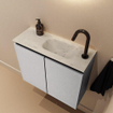 MONDIAZ TURE-DLUX Meuble WC 60 cm Plata. Vasque EDEN Opalo position droite. Avec 1 trou de robinet. SW1104445