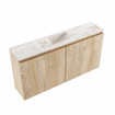 MONDIAZ TURE-DLUX Meuble toilette - 100cm - Washed Oak - EDEN - vasque Frappe - position centrale - 1 trou de robinet SW1103092