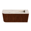 Mondiaz JOYA-DLUX Meuble de salle de bains 91,6cm - arrondi gauche couleur Ruby - Vasque FAYE position Droite Sans trou de robinet couleur Nata SW1425463