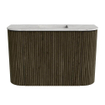 Mondiaz JOYA-DLUX 63.2cm toiletmeubel - ronding links en rechts kleur Shadow - Wastafel FAYE positie Midden Zonder kraangat kleur Glace. SW1422811