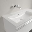 Villeroy & Boch Venticello Lavabo pour meuble avec lavabo gauche 100x50cm sans trou pour robinetterie avec trop plein ceramic+ blanc 1025131