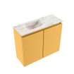 MONDIAZ TURE-DLUX Meuble toilette - 60cm - Ocher - EDEN - vasque Frappe - position gauche - sans trou de robinet SW1102885