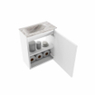 MONDIAZ TURE-DLUX Meuble toilette - 40cm - Talc - EDEN - vasque Glace - position gauche - sans trou de robinet SW1103169