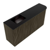 Mondiaz JOYA 91.6cm meuble de salle de bains - arrondi droit couleur Shadow - Vasque FAYE position Gauche Sans trou de robinet couleur Urban SW1421561