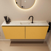 MONDIAZ TURE-DLUX Meuble toilette - 120cm - Ocher - EDEN - vasque Ostra - position centrale - 1 trou de robinet SW1104953