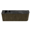 Mondiaz JOYA-DLUX 111.6cm toiletmeubel - ronding rechts kleur Shadow - Wastafel FAYE positie Links 1 kraangat kleur Lava. SW1422888