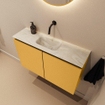 MONDIAZ TURE-DLUX meuble WC 80 cm Ocher. EDEN vasque Ostra position milieu. Sans trou de robinet. SW1104929