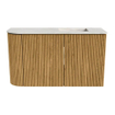 Mondiaz JOYA-DLUX 71.6cm toiletmeubel - ronding links kleur Oak - Wastafel FAYE positie Rechts 1 kraangat kleur Ostra. SW1422237