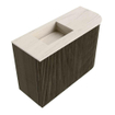 Mondiaz JOYA-DLUX 61.6cm meuble de toilette - arrondi droit couleur Shadow - Vasque FAYE position Gauche 1 trou de robinet couleur Meli. SW1424898